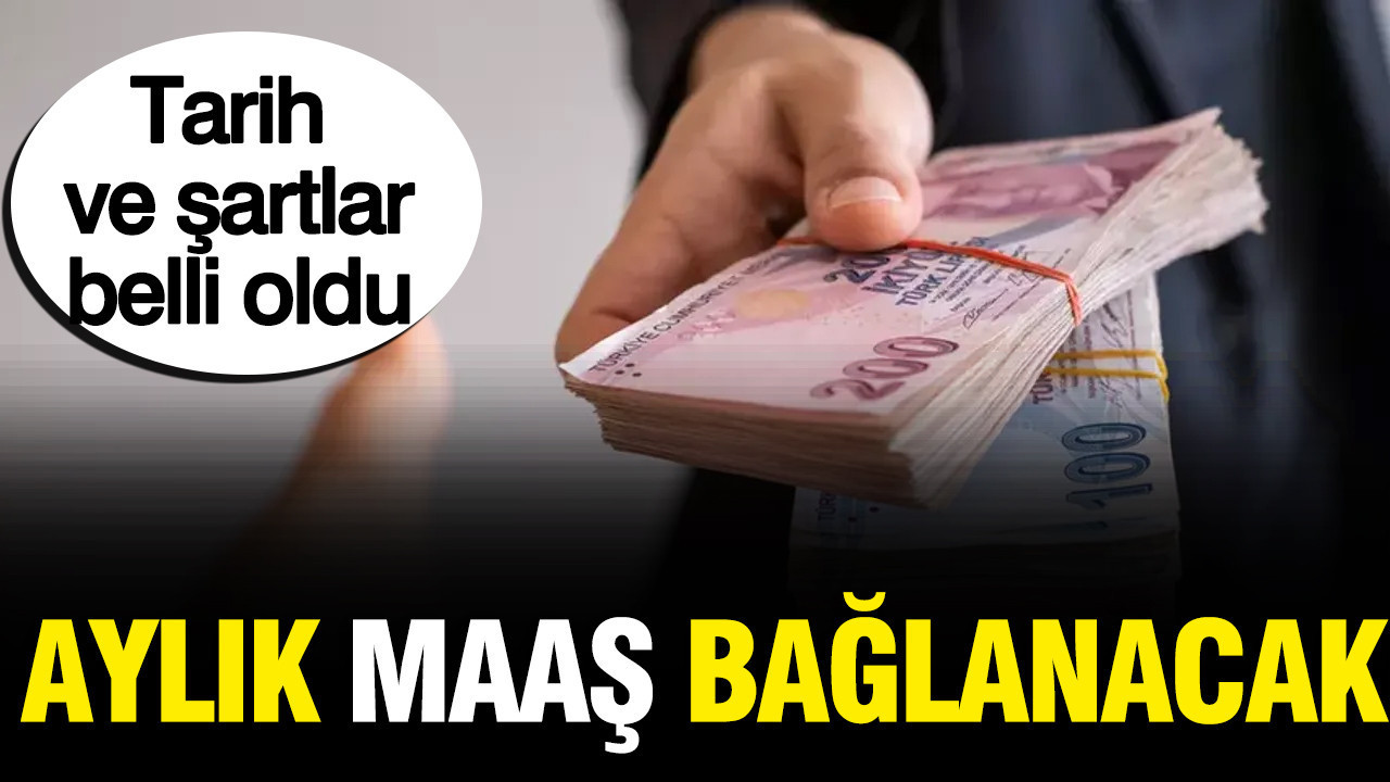 Aylık maaş bağlanacak: Şartlar ve tarih belli oldu